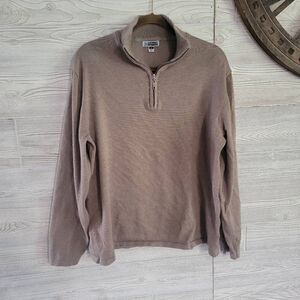 Edwards Andrew Rohan Quarter Zip Sweater Mens SZ L Beige